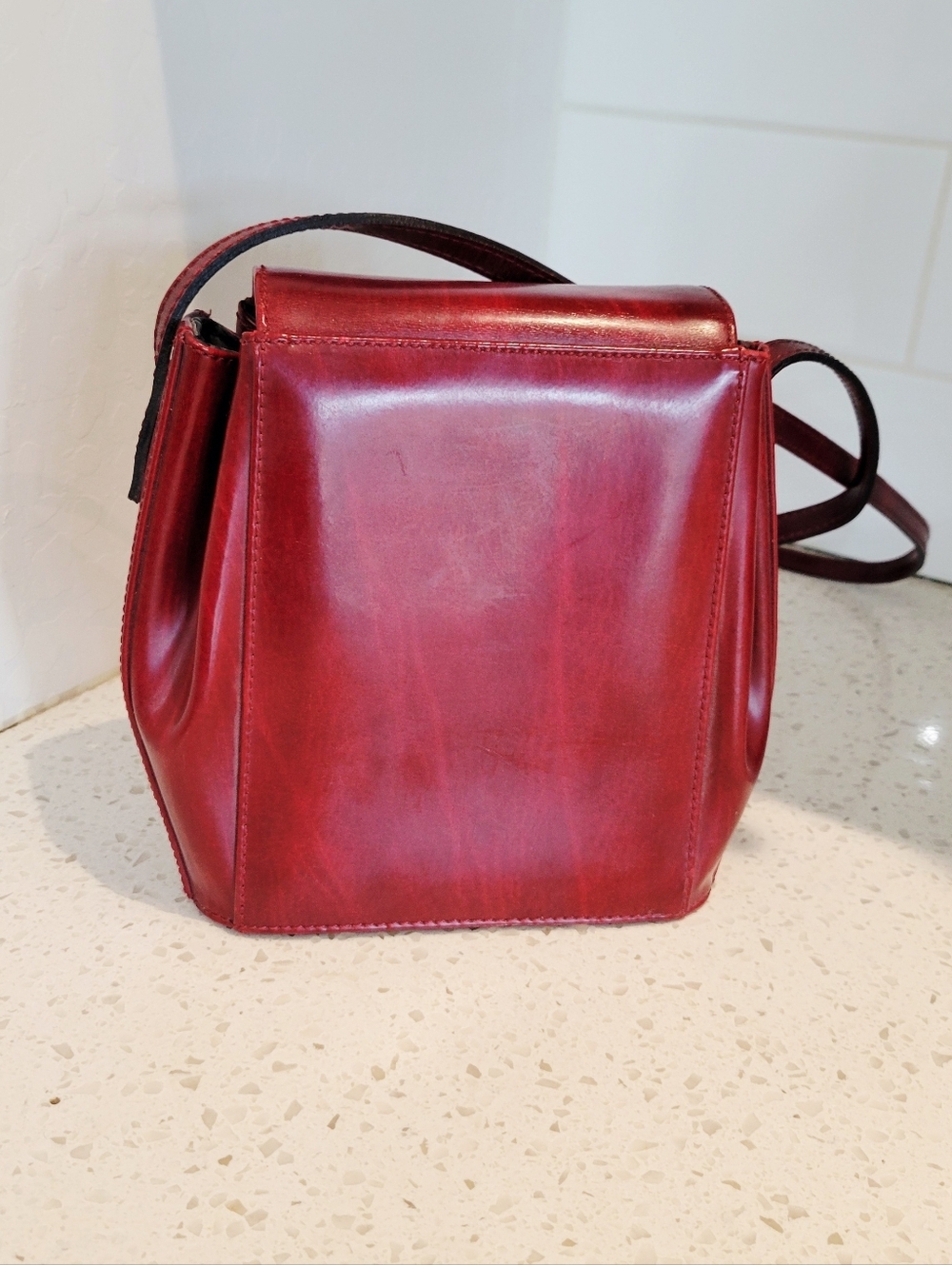Simone Firenze Red Leather Crossbody Bag | Italian Leather Purse - Picture 2 of 8